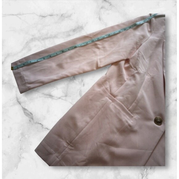 Sanctuary Pink Tailored Women Blazer Size M Minimalist single Button Jacket - Picture 4 of 13